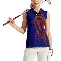 Valhalla Warrior Viking Women Sleeveless Polo Shirt with Axes and Norse Symbols Norse Mythology Tribute - Wonder Print Shop