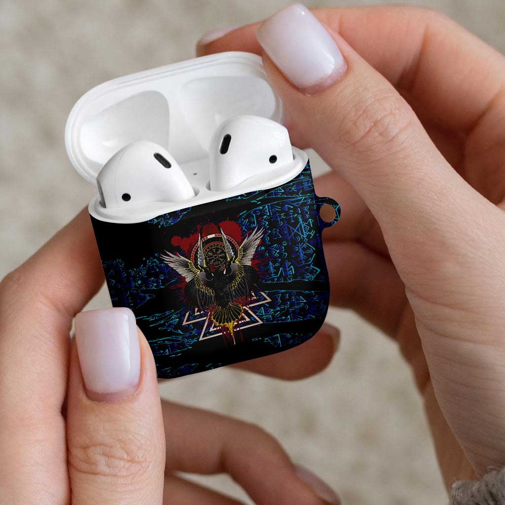 Odin Raven Viking AirPods Case with Valknut and Runes Norse Mythology and Magic Tribute - Wonder Print Shop