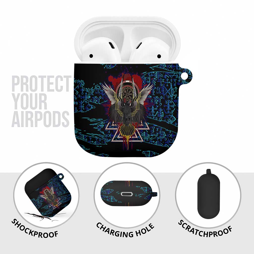 Odin Raven Viking AirPods Case with Valknut and Runes Norse Mythology and Magic Tribute - Wonder Print Shop