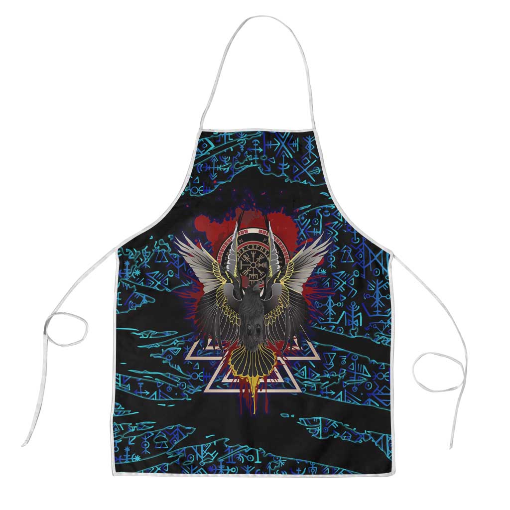 Odin Raven Viking Apron with Valknut and Runes Norse Mythology and Magic Tribute - Wonder Print Shop