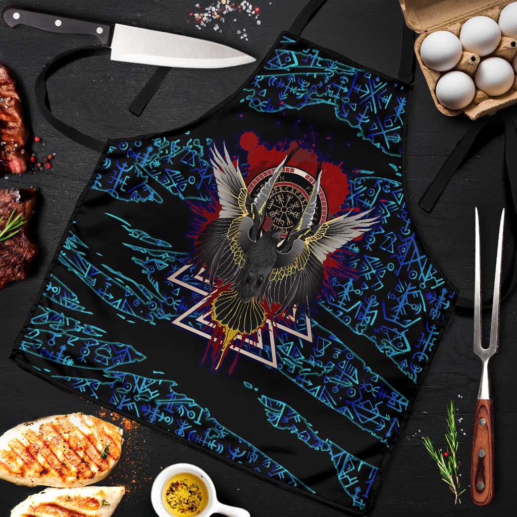 Odin Raven Viking Apron with Valknut and Runes Norse Mythology and Magic Tribute - Wonder Print Shop
