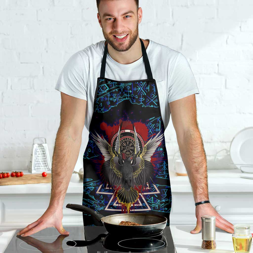 Odin Raven Viking Apron with Valknut and Runes Norse Mythology and Magic Tribute - Wonder Print Shop