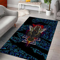Odin Raven Viking Area Rug with Valknut and Runes Norse Mythology and Magic Tribute - Wonder Print Shop