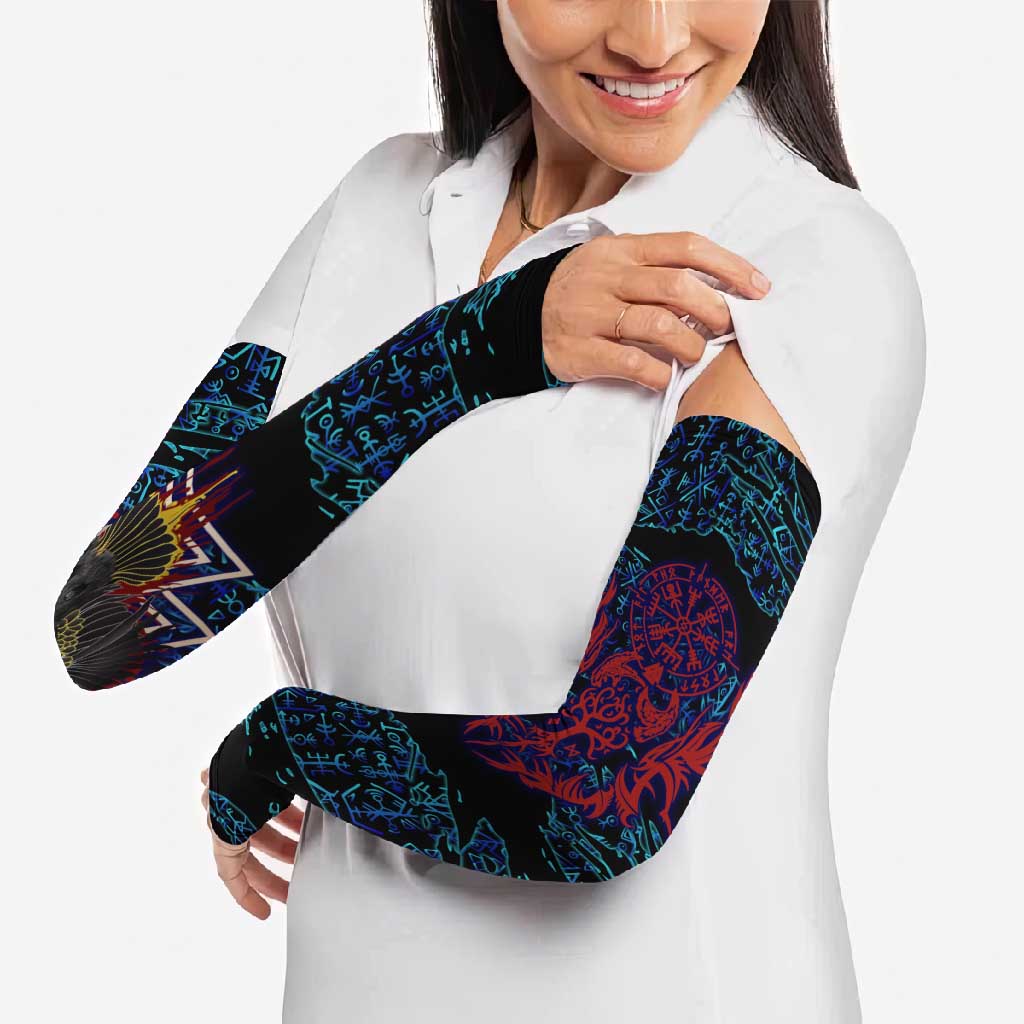 Odin Raven Viking Arm Sleeves with Valknut and Runes Norse Mythology and Magic Tribute - Wonder Print Shop