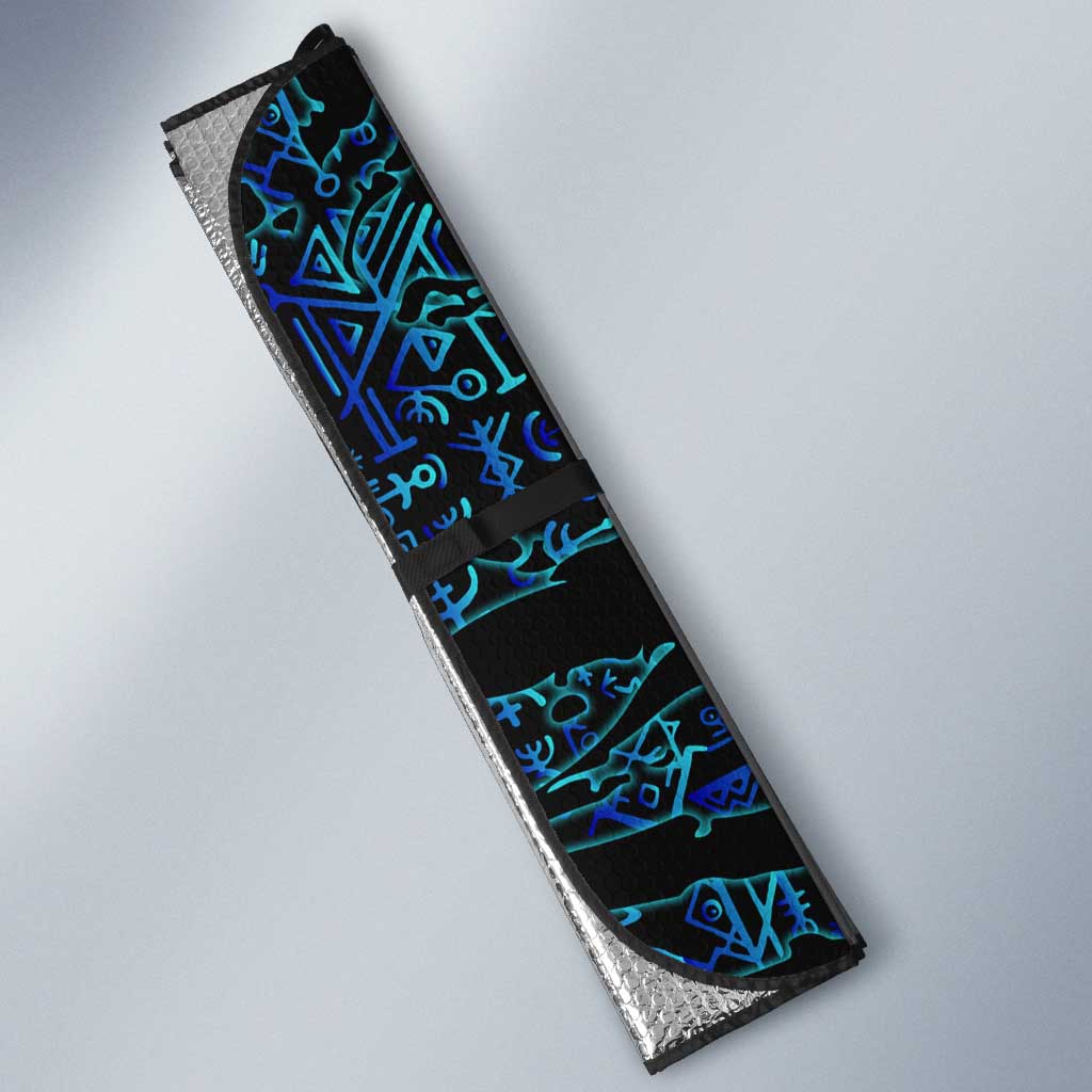 Odin Raven Viking Auto Sun Shade with Valknut and Runes Norse Mythology and Magic Tribute - Wonder Print Shop