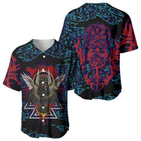 Odin Raven Viking Baseball Jersey with Valknut and Runes Norse Mythology and Magic Tribute - Wonder Print Shop