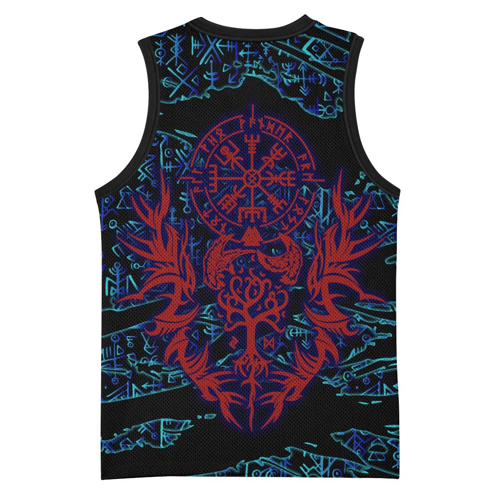 Odin Raven Viking Basketball Jersey with Valknut and Runes Norse Mythology and Magic Tribute - Wonder Print Shop