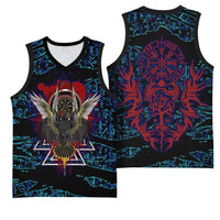 Odin Raven Viking Basketball Jersey with Valknut and Runes Norse Mythology and Magic Tribute - Wonder Print Shop