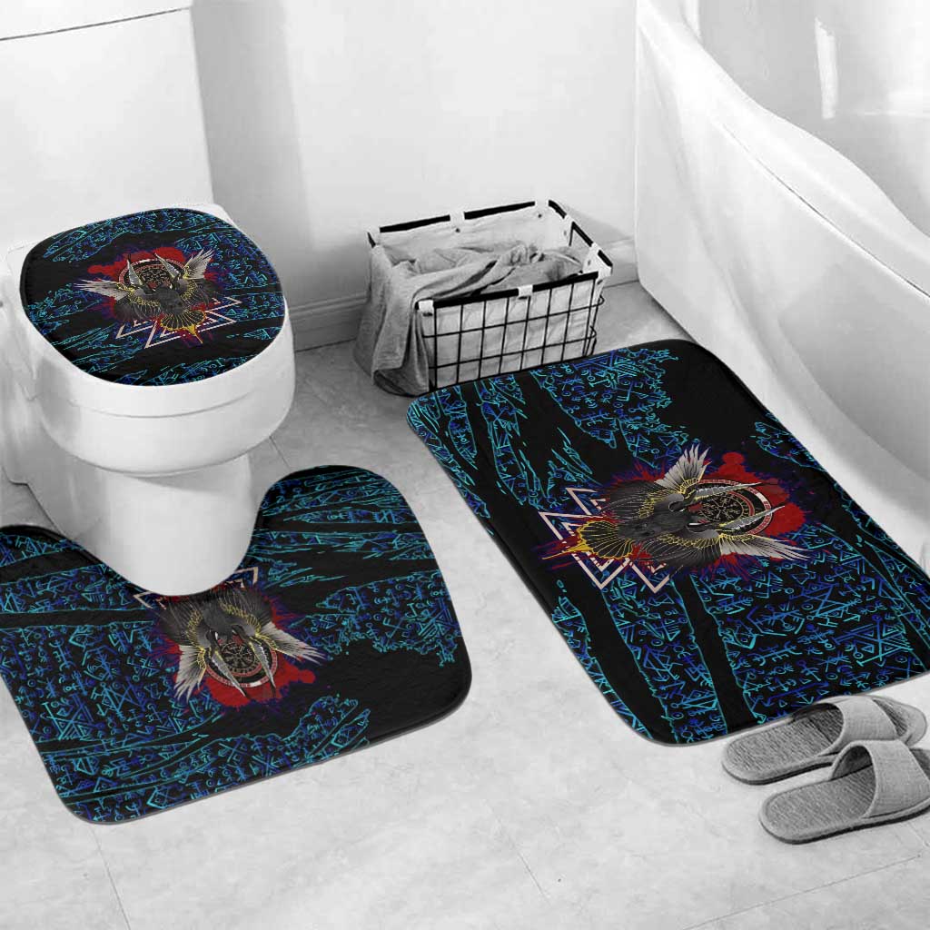 Odin Raven Viking Bathroom Set with Valknut and Runes Norse Mythology and Magic Tribute - Wonder Print Shop