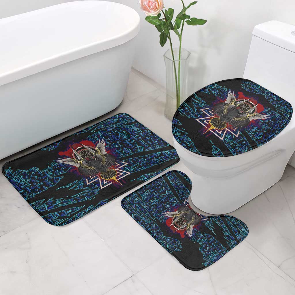 Odin Raven Viking Bathroom Set with Valknut and Runes Norse Mythology and Magic Tribute - Wonder Print Shop