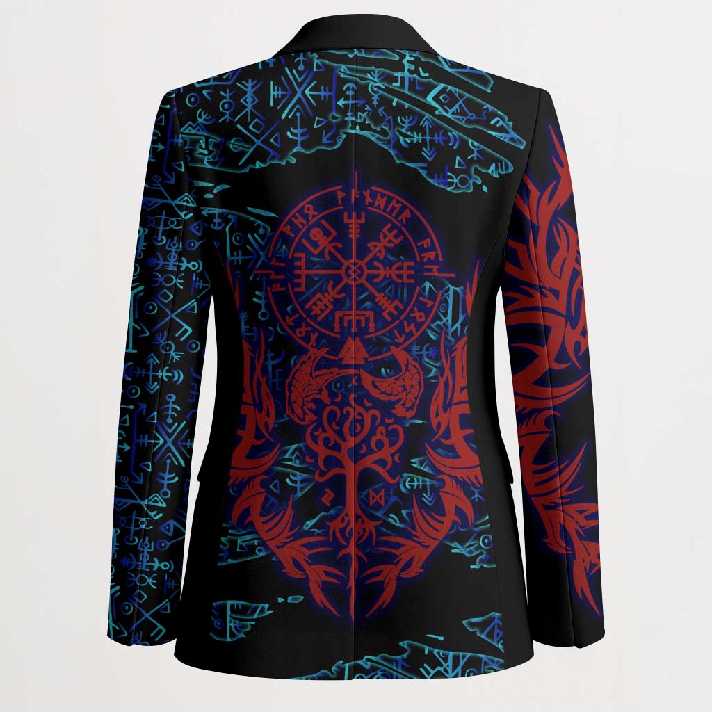 Odin Raven Viking Blazer with Valknut and Runes Norse Mythology and Magic Tribute - Wonder Print Shop
