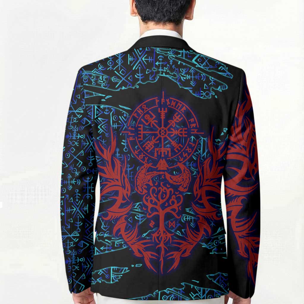 Odin Raven Viking Blazer with Valknut and Runes Norse Mythology and Magic Tribute - Wonder Print Shop