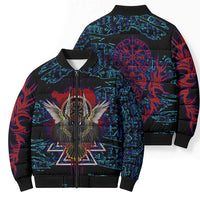 Odin Raven Viking Bomber Puffer Jacket with Valknut and Runes Norse Mythology and Magic Tribute - Wonder Print Shop