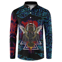 Odin Raven Viking Button Sweatshirt with Valknut and Runes Norse Mythology and Magic Tribute - Wonder Print Shop