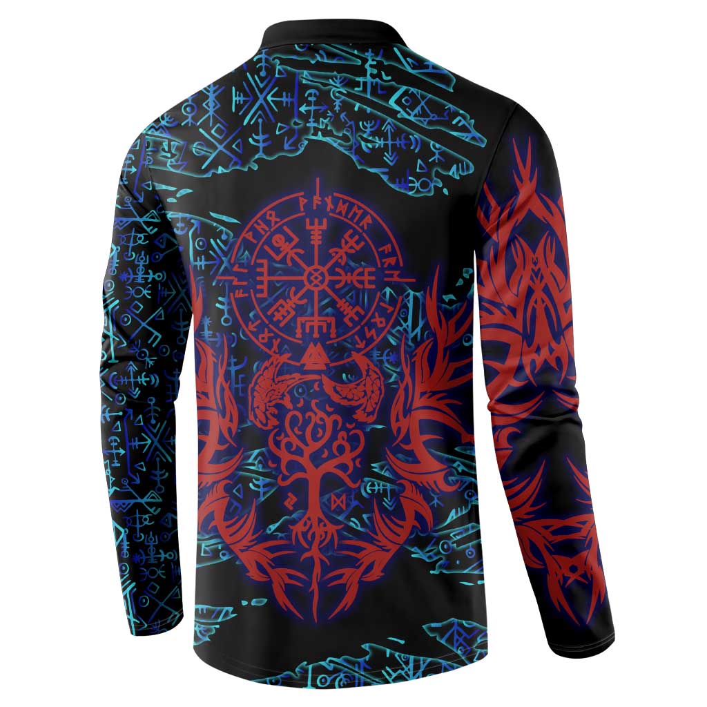 Odin Raven Viking Button Sweatshirt with Valknut and Runes Norse Mythology and Magic Tribute - Wonder Print Shop