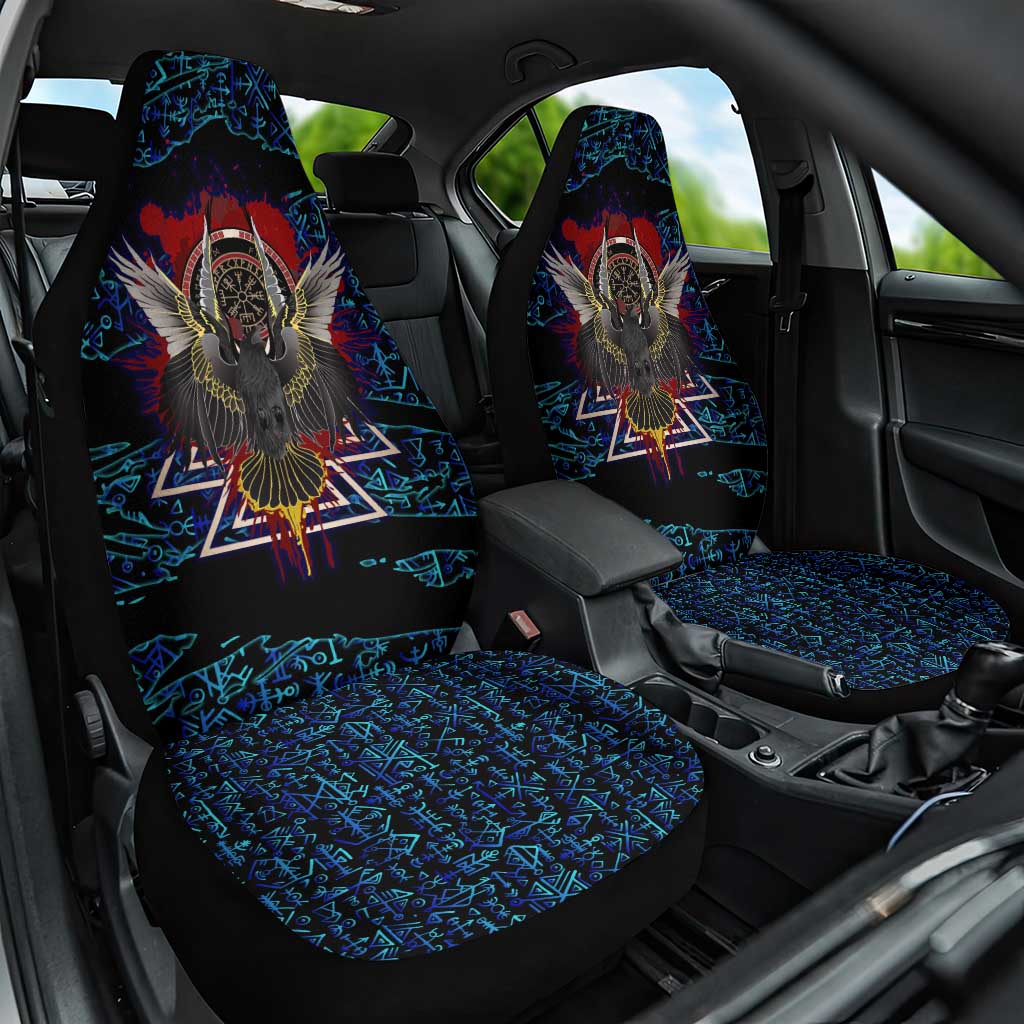 Odin Raven Viking Car Seat Cover with Valknut and Runes Norse Mythology and Magic Tribute - Wonder Print Shop