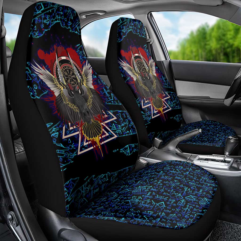 Odin Raven Viking Car Seat Cover with Valknut and Runes Norse Mythology and Magic Tribute - Wonder Print Shop