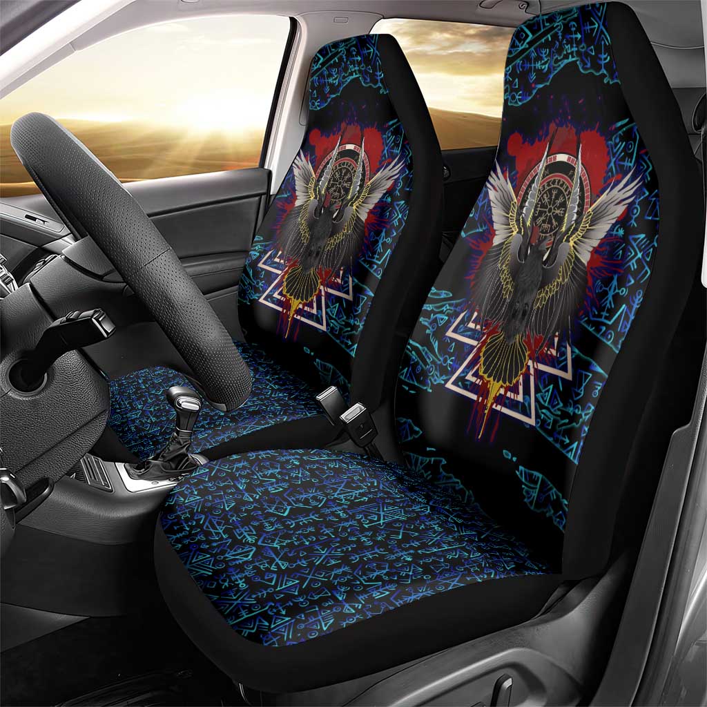 Odin Raven Viking Car Seat Cover with Valknut and Runes Norse Mythology and Magic Tribute - Wonder Print Shop