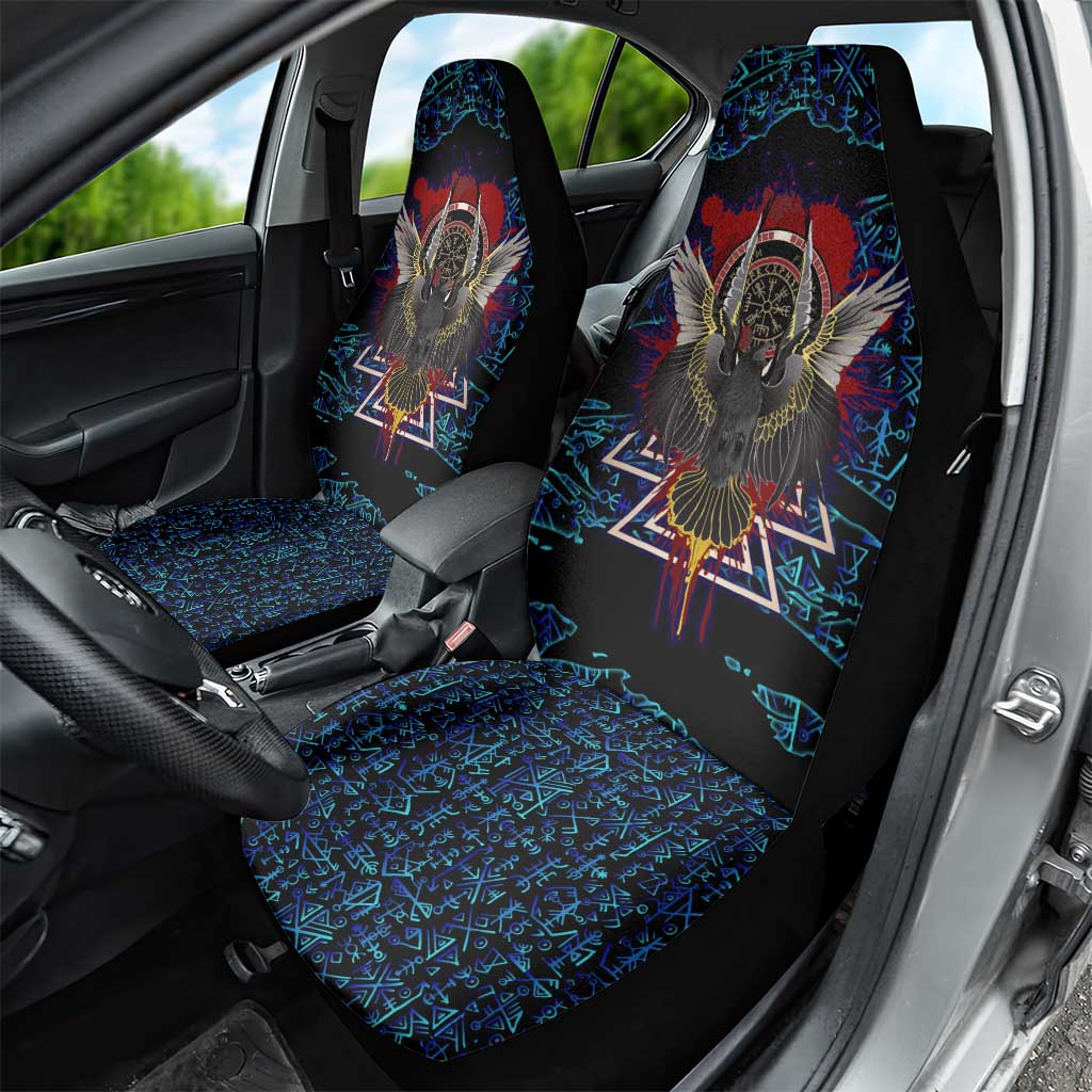 Odin Raven Viking Car Seat Cover with Valknut and Runes Norse Mythology and Magic Tribute - Wonder Print Shop