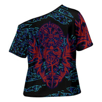 Odin Raven Viking Cross Shoulder Shirt with Valknut and Runes Norse Mythology and Magic Tribute - Wonder Print Shop