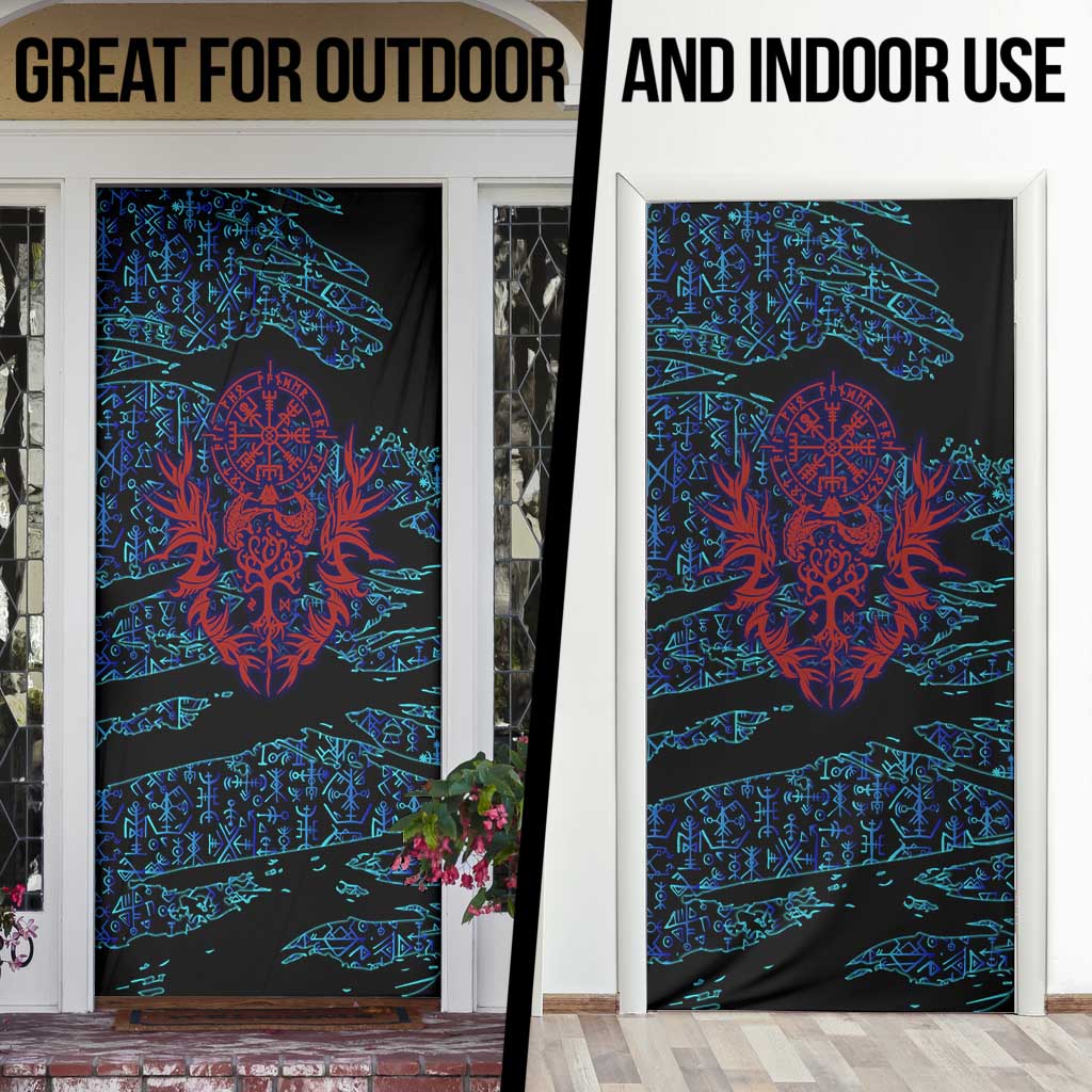 Odin Raven Viking Door Cover with Valknut and Runes Norse Mythology and Magic Tribute - Wonder Print Shop