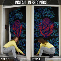 Odin Raven Viking Door Cover with Valknut and Runes Norse Mythology and Magic Tribute - Wonder Print Shop