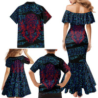 Odin Raven Viking Family Matching Mermaid Dress and Hawaiian Shirt with Valknut and Runes Norse Mythology and Magic Tribute - Wonder Print Shop