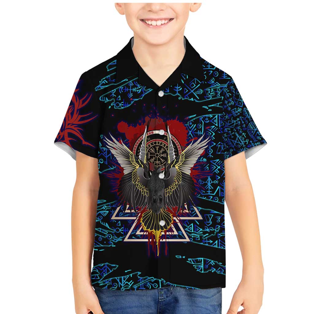 Odin Raven Viking Family Matching Mermaid Dress and Hawaiian Shirt with Valknut and Runes Norse Mythology and Magic Tribute - Wonder Print Shop