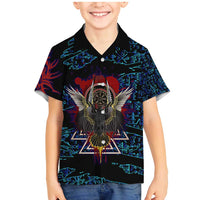 Odin Raven Viking Family Matching Mermaid Dress and Hawaiian Shirt with Valknut and Runes Norse Mythology and Magic Tribute - Wonder Print Shop