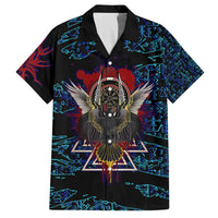 Odin Raven Viking Family Matching Off The Shoulder Long Sleeve Dress and Hawaiian Shirt with Valknut and Runes Norse Mythology and Magic Tribute - Wonder Print Shop