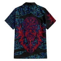Odin Raven Viking Family Matching Off The Shoulder Long Sleeve Dress and Hawaiian Shirt with Valknut and Runes Norse Mythology and Magic Tribute - Wonder Print Shop