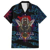 Odin Raven Viking Family Matching Off Shoulder Maxi Dress and Hawaiian Shirt with Valknut and Runes Norse Mythology and Magic Tribute - Wonder Print Shop