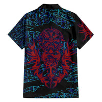 Odin Raven Viking Family Matching Off Shoulder Short Dress and Hawaiian Shirt with Valknut and Runes Norse Mythology and Magic Tribute - Wonder Print Shop