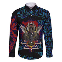 Odin Raven Viking Family Matching Off Shoulder Short Dress and Hawaiian Shirt with Valknut and Runes Norse Mythology and Magic Tribute - Wonder Print Shop