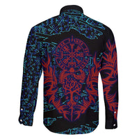 Odin Raven Viking Family Matching Off Shoulder Short Dress and Hawaiian Shirt with Valknut and Runes Norse Mythology and Magic Tribute - Wonder Print Shop