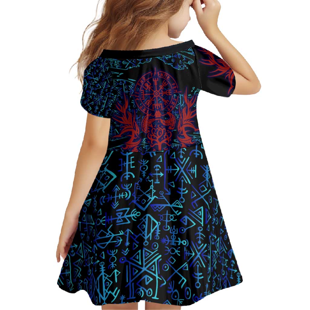 Odin Raven Viking Family Matching Summer Maxi Dress and Hawaiian Shirt with Valknut and Runes Norse Mythology and Magic Tribute - Wonder Print Shop