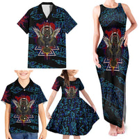 Odin Raven Viking Family Matching Tank Maxi Dress and Hawaiian Shirt with Valknut and Runes Norse Mythology and Magic Tribute - Wonder Print Shop