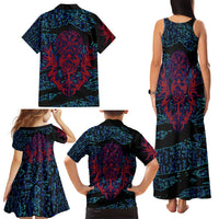 Odin Raven Viking Family Matching Tank Maxi Dress and Hawaiian Shirt with Valknut and Runes Norse Mythology and Magic Tribute - Wonder Print Shop