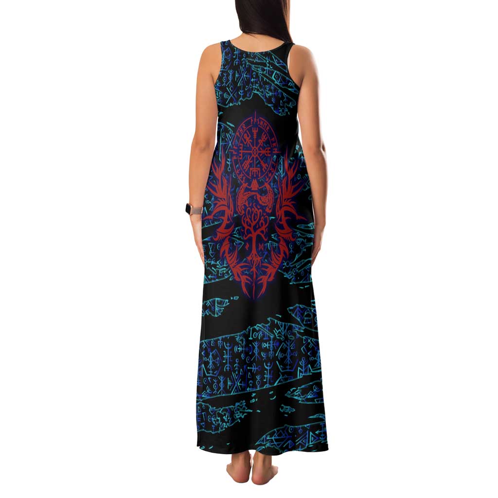 Odin Raven Viking Family Matching Tank Maxi Dress and Hawaiian Shirt with Valknut and Runes Norse Mythology and Magic Tribute - Wonder Print Shop