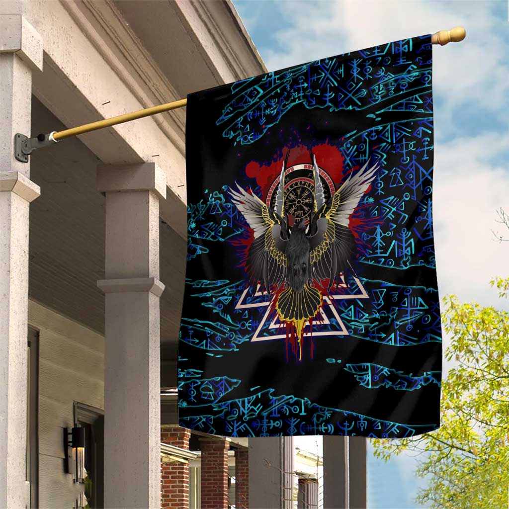 Odin Raven Viking Garden Flag with Valknut and Runes Norse Mythology and Magic Tribute - Wonder Print Shop