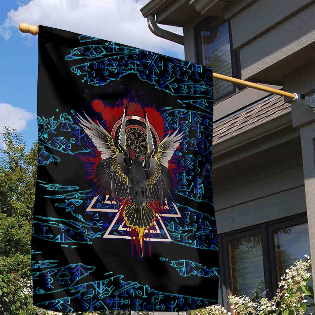 Odin Raven Viking Garden Flag with Valknut and Runes Norse Mythology and Magic Tribute - Wonder Print Shop