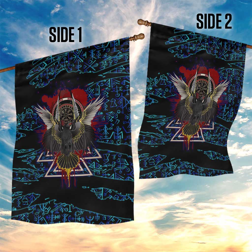 Odin Raven Viking Garden Flag with Valknut and Runes Norse Mythology and Magic Tribute - Wonder Print Shop
