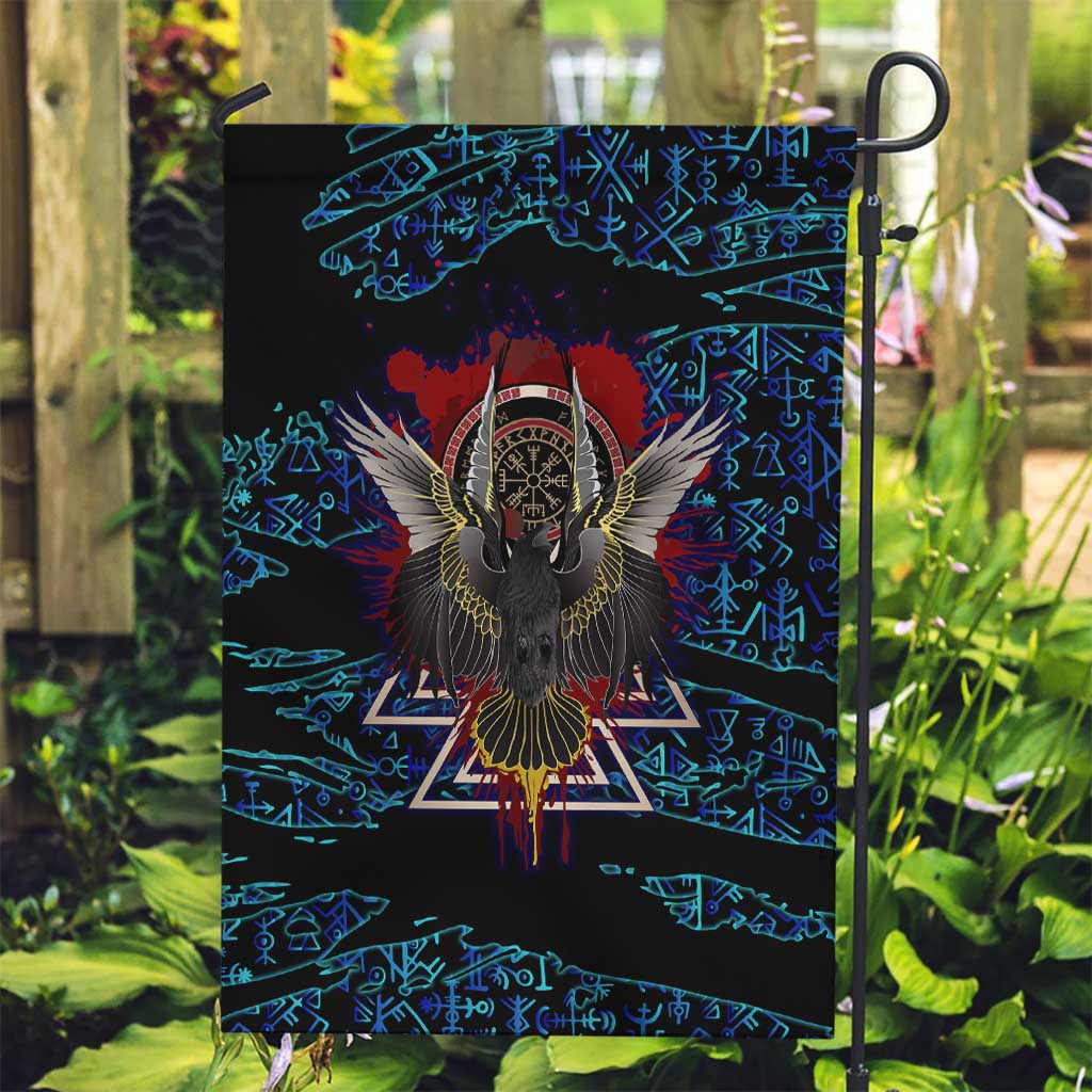 Odin Raven Viking Garden Flag with Valknut and Runes Norse Mythology and Magic Tribute - Wonder Print Shop