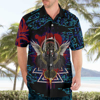 Odin Raven Viking Hawaiian Shirt with Valknut and Runes Norse Mythology and Magic Tribute - Wonder Print Shop