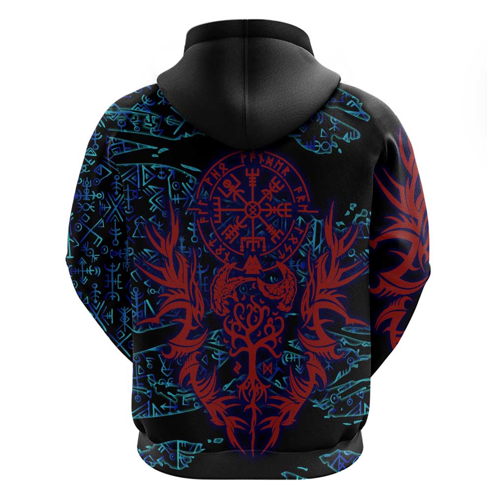 Odin Raven Viking Hoodie with Valknut and Runes Norse Mythology and Magic Tribute - Wonder Print Shop