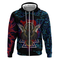 Odin Raven Viking Hoodie with Valknut and Runes Norse Mythology and Magic Tribute - Wonder Print Shop