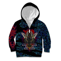 Odin Raven Viking Kid Hoodie with Valknut and Runes Norse Mythology and Magic Tribute - Wonder Print Shop