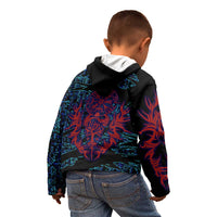 Odin Raven Viking Kid Hoodie with Valknut and Runes Norse Mythology and Magic Tribute - Wonder Print Shop