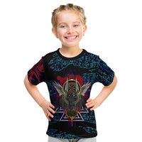 Odin Raven Viking Kid T Shirt with Valknut and Runes Norse Mythology and Magic Tribute - Wonder Print Shop