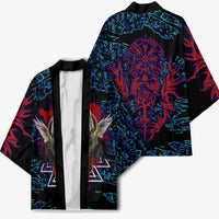 Odin Raven Viking Kimono with Valknut and Runes Norse Mythology and Magic Tribute - Wonder Print Shop